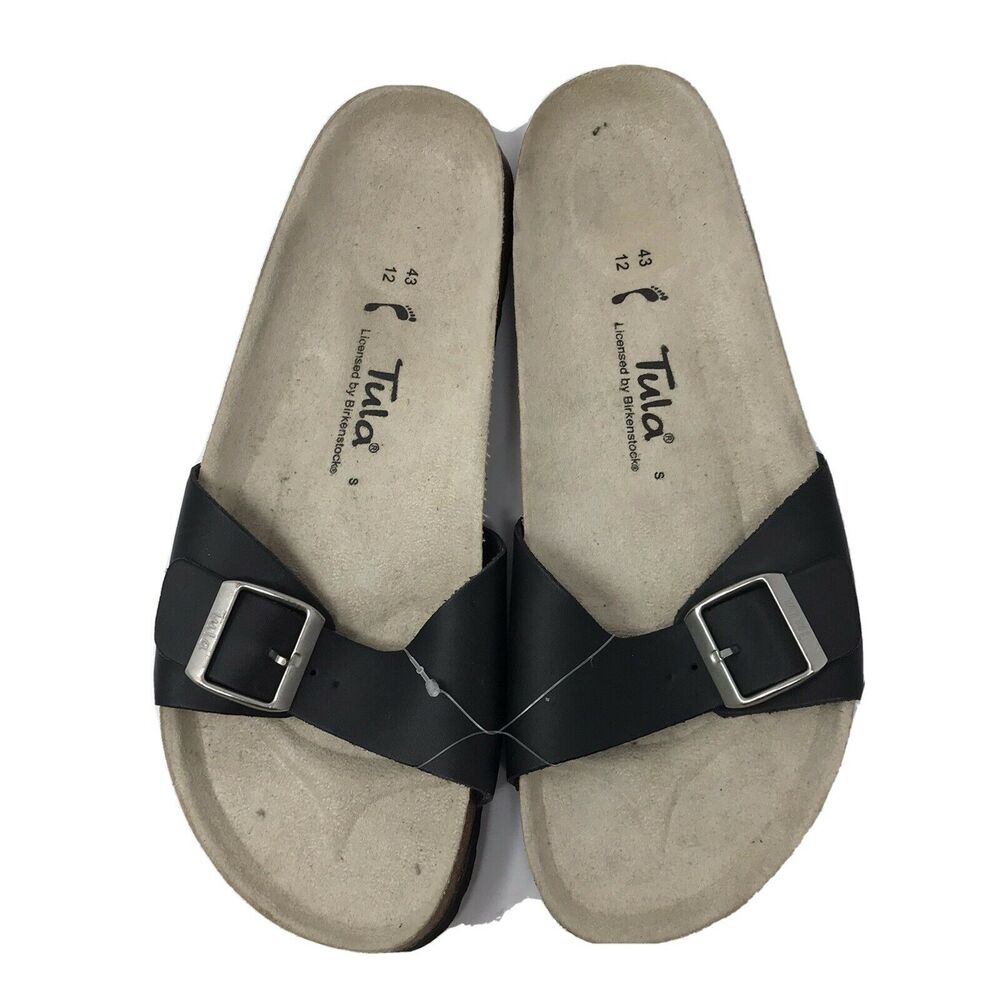 Birkenstock Tula Size 12 Women's Buckle Sandals Black Leather One Strap New